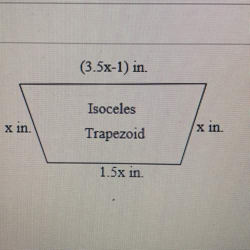 Use this diagram to find the measures of the lengths of the sides. the perimeter of the trapezoid on