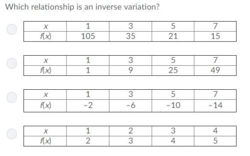 Which relationship is an inverse variation? me rip