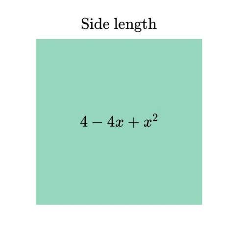 Can someone just answer this asap for the square below has an area of 4 - 4x + x^2 square meters.