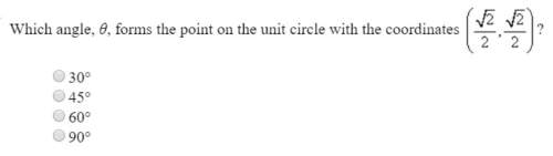 Which, ø, forms the point on the unit circle with the coordinates ( √2 / 2 , √2 /2) ?
