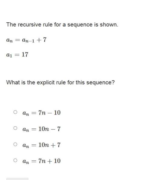 Correct answer only ! the recursive rule for a sequence is shown. what is the explicit rule for th
