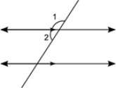 The figure below shows two parallel lines cut by a transversal: which statement is true about ∠1 an