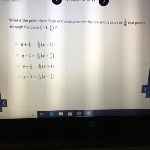 What is the point slope of the equation for a line with a slope of 6/19 that passes through the poin