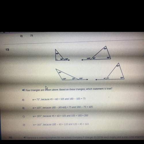 Four triangle are shown above based on these triangles which statement is true?