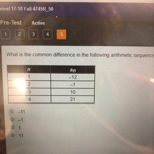 What is the common difference in the following arithmetic sequence ?