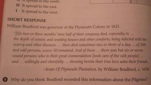 Why do you think bradford recorded this information about the pilgrims? answer.!