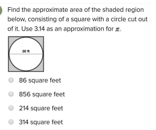 Find the approximate area of the shaded region