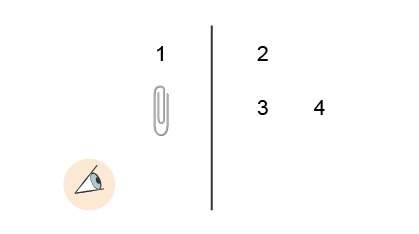The diagram below shows a paper clip in front of a mirror. where will the image of the paper clip ap