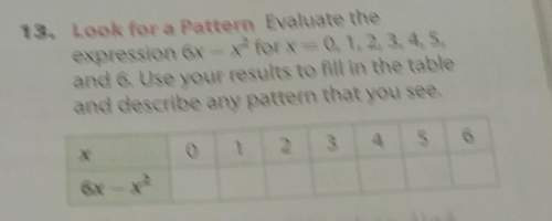 Will give brainliest! ! evaluate the expression 6x - x^2 for x = 0, 1, 2, 3, 4, and 6.use your res