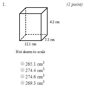 For the following question find the volume of the given prism round to the nearest tenth if necessar