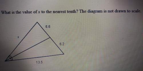 What is the value of x to the nearest tenth? the diagram is not drawn to scale. picture attached.