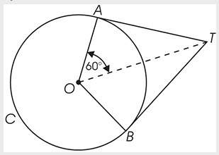 Use the above figure to answer the question. what's the angle between the tangents at t in the figur