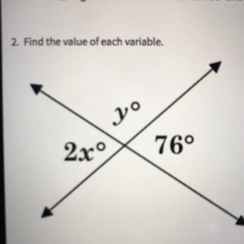 Find the value of each variable x=38, y=76 x=52, y=76 x=38, y=104 x= 52, y= 104