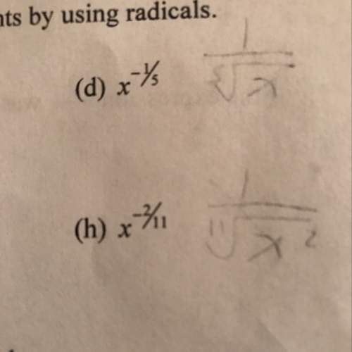 Ineed to rewrite d and h without the use of fractional or negative exponents by using radicals, how