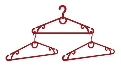 Take one hanger, and place a hanger on each of its ends as shown. if your hangers aren’t notched, wr