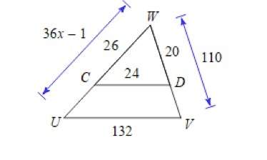 Fast! find the length of cu. the triangles are similar. show your work.