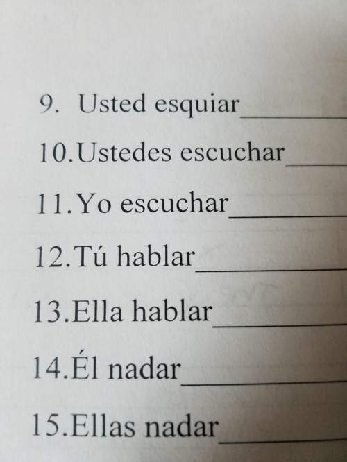 Write the verb conjugation in spanish