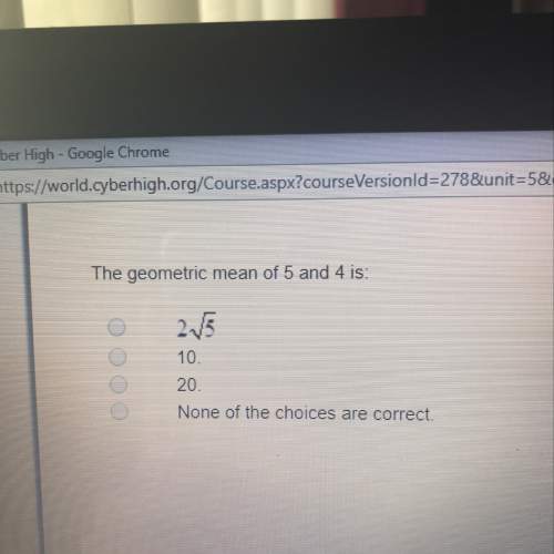 What is the geometric mean of 5 and 4