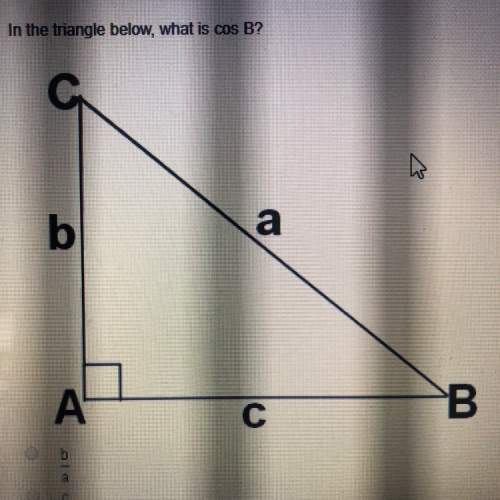 In the triangle below, what is cos b?