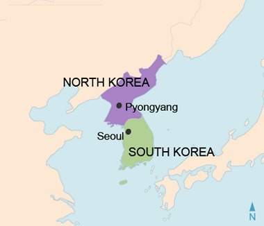 This map shows north korea and south korea today. how does this map reflect the impact of the korean