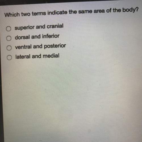Which two terms indicate the same area of the body
