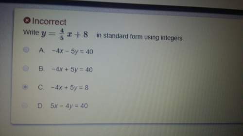 Write y= 4/5x+8 in standard form using integers