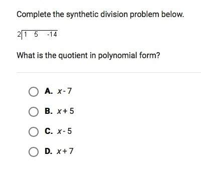 Complete the synthetic division below.