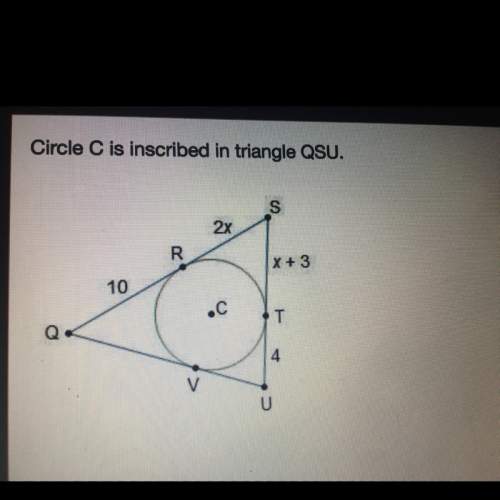 Circle c is inscribed in triangle qsu. what is the perimeter of triangle qsu? a. 3units b. 16unit