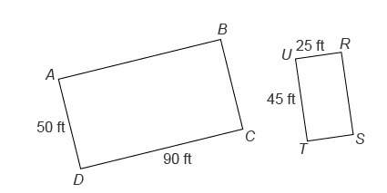 Rectangle abcd is similar to rectangle rstu . what is the scale factor of a dilation from abcd to rs