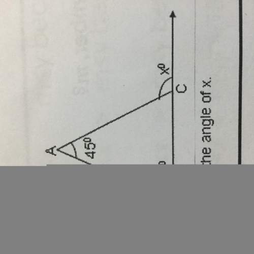 Find the measure of angle x in the diagram below. a. 25° b. 45° c. 105° d. 145°