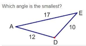 Which angle is the smallest? also give me an explanation so i can complete it to other questions a