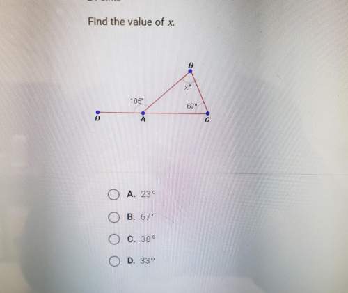 Find the value of x. a. 23° b. 67° c. 38° d. 33°