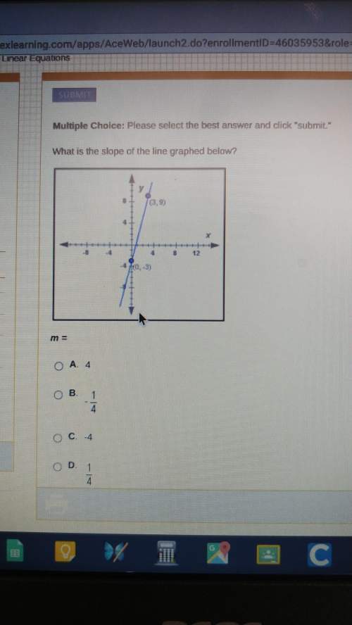 What is the slope of the line graphed (3,9) and (0,-3)