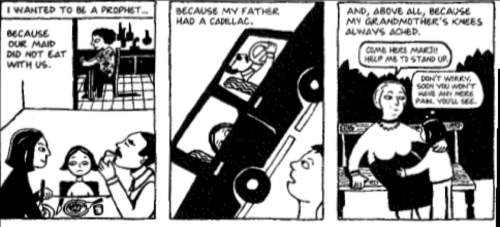 Read the excerpt from persepolis. what is the central idea of these panels? (image above) ^ . it’s