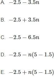 The expressions are on the picture a) is the expression in answer 'a' equivalent to -2.5 (1 - 2n) -