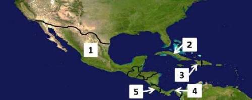 Mexico is located at number on the map above. a.1 b.2 c.3 d.5