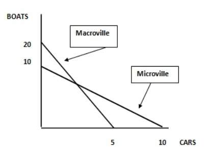 Both microville and macroville have an equal amount of resources and the same access to production t