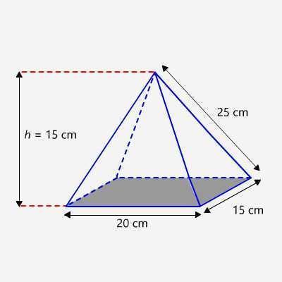 What is the volume of the pyramid in the diagram? a. 1,500 cm3 b. 2,500 cm3 c. 4,500 cm3 d. 7,5