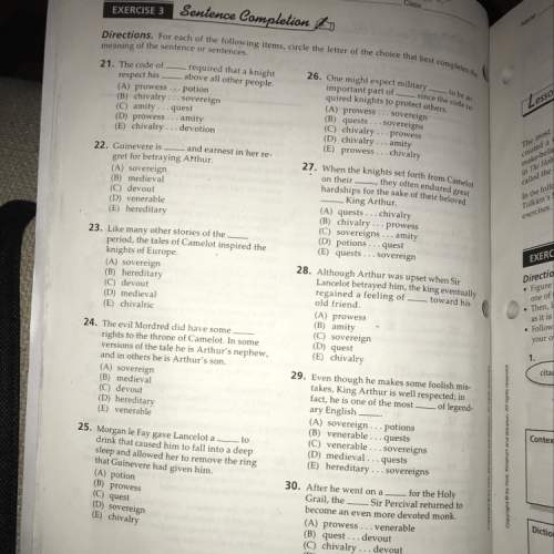 What are the answers to these vocabulary questions?