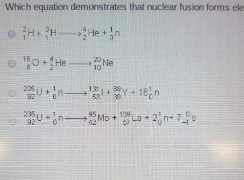 Which equation demonstrates that nuclear fusion forms elements that are heavier than helium?