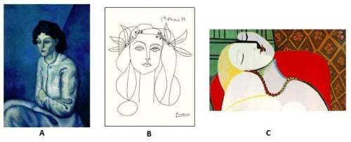 Analyze these works of art by picasso. which best represents the element of art, value? will be bra
