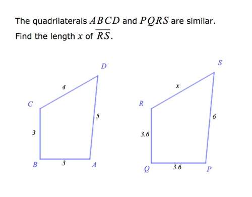 The quadrilaterals abbcd and pqrs are similar. find the length of x .