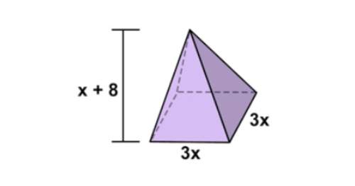 Which expression represents the volume of the square pyramid shown? a) 7x + 8 b) 3x3 + 24x2 c) 9x
