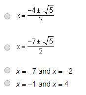 What are the solutions of the equation (2x + 3)^2 + 8(2x + 3) + 11 = 0? use u substitution and the