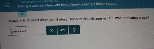 Devaughn is 15 years older than sydney. the sum of their ages is 113. what is sydneys age?