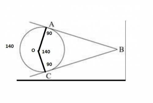 If the measure of arc ac is 140°, what is the measure of angle abc?