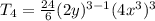 T_{4}= \frac{24}{6}(2y) ^{3-1} (4x^{3} )^{3}