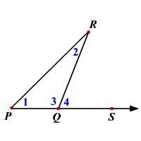 Describe two ways that an exterior angle of a triangle is related to one or more of the interior ang