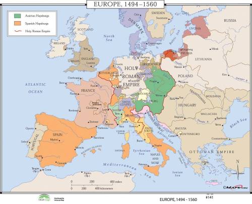 Based on the map, which had occurred by 1560?