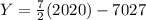 Y=\frac{7}{2}(2020)-7027
